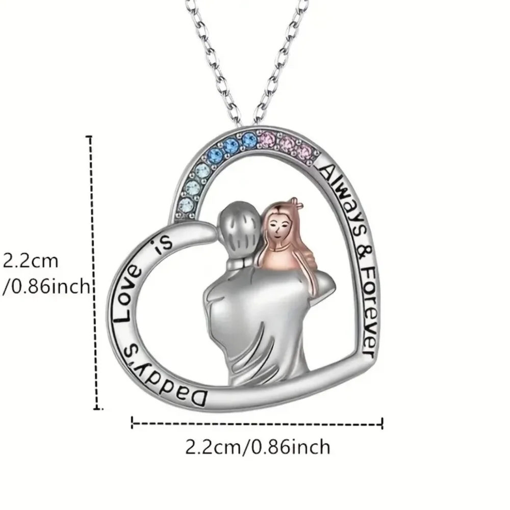 Daddy and Daughter heart pendant necklace